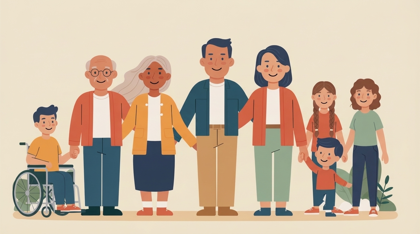 A big multigenerational family together